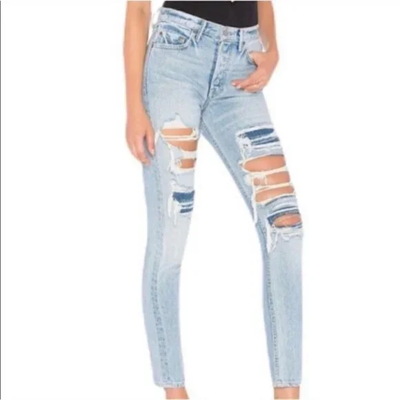 NWT GRLFRND x Revolve Karolina High-Rise E Street Distressed Skinny Jean Size 25 - Picture 10 of 10